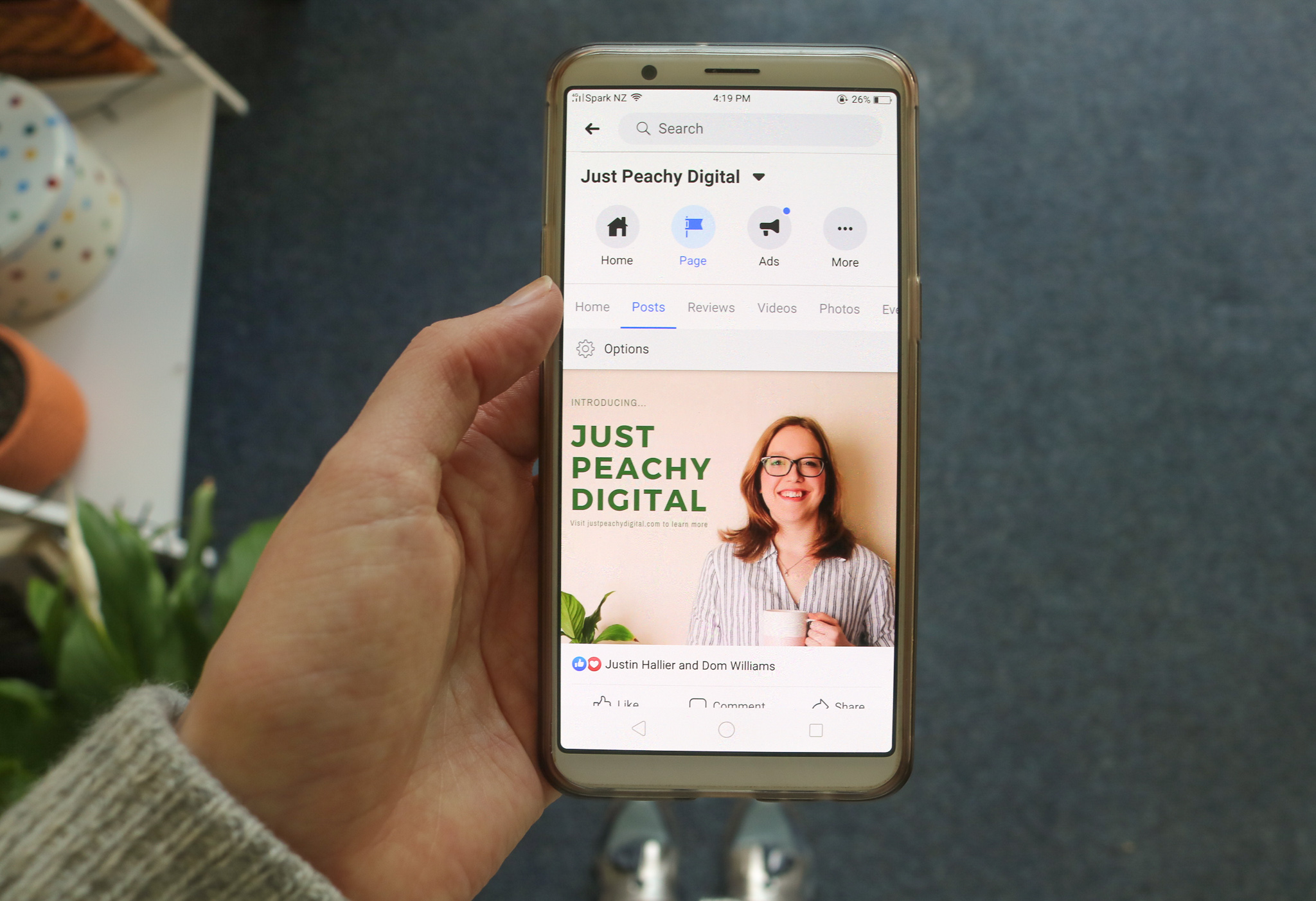 how to post facebook business page