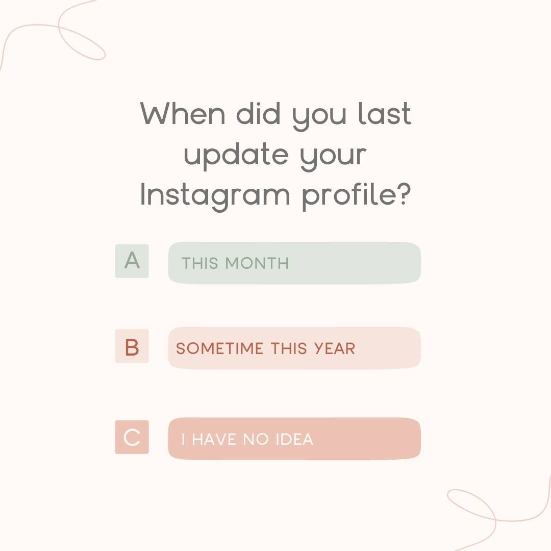 Confession time...when was the last time you updated the link in your bio? - Is it relevant to what you're currently selling? 😳

Or how about your highlights? - Did you make pretty covers and then totally forget to add anything new to them?

What about your bio? - Are you putting your best foot forward? 🦶

If your Instagram profile has been a little neglected, LISTEN UP...

You could be missing out on growing your audience, generating leads and making more sales.
Let me help you fix that! Grab my free guide and give your Instagram profile a quick audit. Tap the link in my bio to download it now. 💌
.
.
.
.
 #instagramhelp #instagramguide #instagramgrowthtips #brandbuilding #buildyourbrand #socialmediamarketingstrategy #socialmediahelp  #growyourgram #onlinebusinesstips #femalefounder #businesswithheart #savvybusinessowners #creativecontent #instagramexpert #communitydrivensocial #worklesslivemore #heartcentredbusiness #smallbusinessbigdreams #hustlewithheart